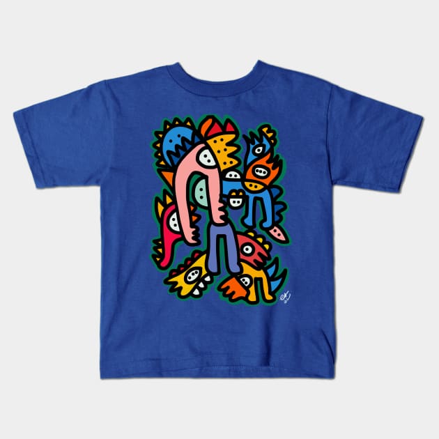 The King and his friends Kids T-Shirt by signorino